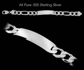 New Mens .925 Sterling Silver ID Bracelet THICK  