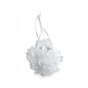  White Gardenia Flower Girl Basket 