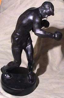 OLD BOXER RUSSIA cast iron FIGURINE SIGNED  