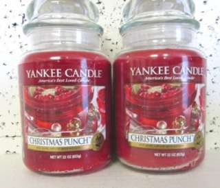 LOT of 2 Yankee Candle 22 oz Jars CHRISTMAS PUNCH  