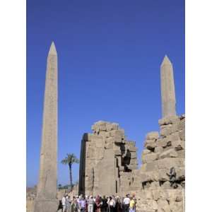  Hieroglyphic Covered Walls Accenting an Obelisk, Karnak 