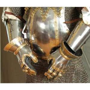   Set of Two Steel Construction Bordered Gauntlets