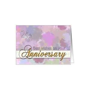  Abstract watercolor 24th Anniversary wishes Card Health 