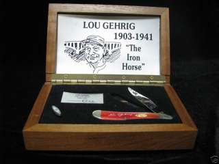 Lou Gehrig Iron Horse Case Pocket Knife Music Wood Box  