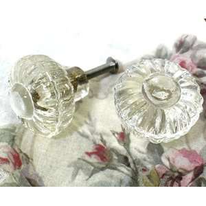  Style Glass Knobs ~ Shabby Chic Cabinet Knob ~ Clear Crystal Glass 