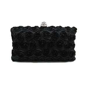  Kennymarket Black Rose Evening Clutch Purse Handbag 