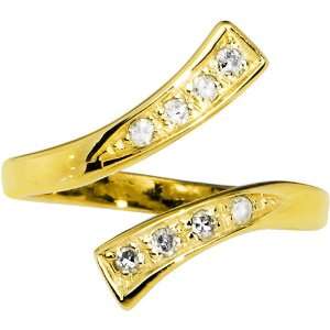  10k Yellow Gold Cubic Zirconia Classic Toe Ring Jewelry