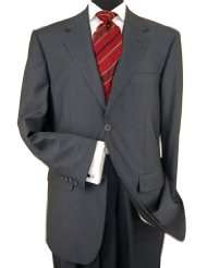 Presidential 2 Button Mens Suit Italian Modern Business Fit Charcoal 