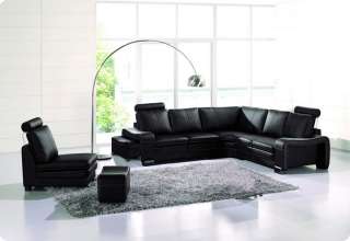 6pcs Modern Leather Sectional Sofa set with ottomans  