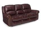 Burgundy Leather 3 Seater Recliner Sofa Couch  