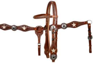 Leather double stitched tooled browband headstall  