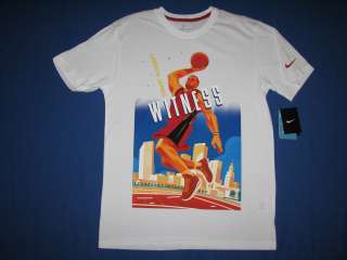   Lebron James Witness T Shirt M White NWT Dry Fit Basketball  
