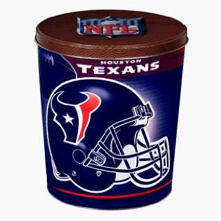Houston Texans 3.5 gallon gift tin filled with three premium gourmet 
