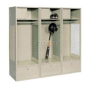  All Welded 3 Wide Gear Locker With Foot Locker Top Shelf 