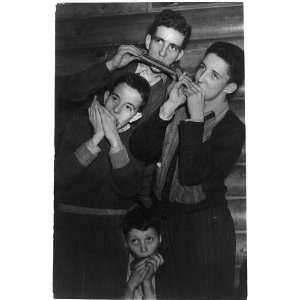  3 boys from orphanage,playing harmonicas,National Folk 