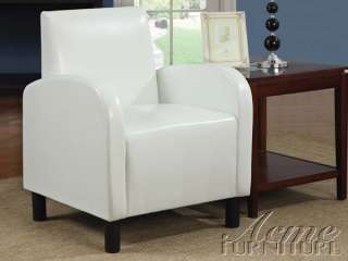 Maxie White Pu Accent Chair Accent Chair Acme Furniture  