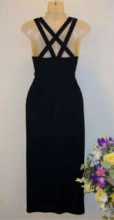 LIZ CLAIBORNE Petite Black Cocktail Occasion Dress Strappy Back Size 