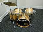 Vintage 5 Piece Blonde Ludwig Drum Set with Cymbal Stand Blue and 