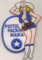 PISTOL PACKIN MAMA (WWII NOSE ART) X LARGE PATCH  