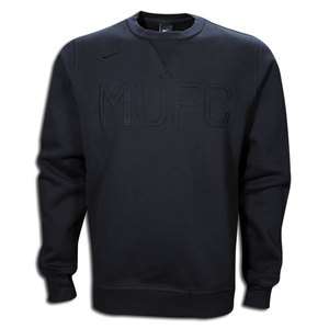 New Mens Nike MANCHESTER UNITED AW77 Crew Soccer Sweater Black 