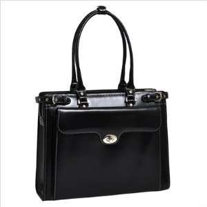  MCKLEIN WINNETKA 94835 Black Leather Ladies Briefcase w 