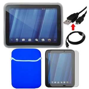  Premuim Blue/Silver Trim Sleeve Case+HP Touch Pad Tablet 