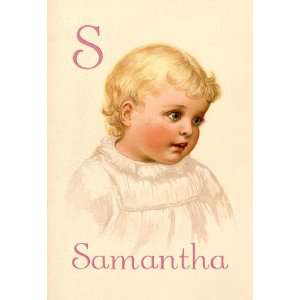  S for Samantha 12X18 Art Paper with Gold Frame