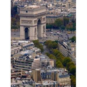  View from Eiffel Tower, Arc de Triomphe, Paris, France 