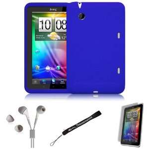 Blue Cover Protective Slim Durable Silicon Skin Case for HTC Flyer 3G 
