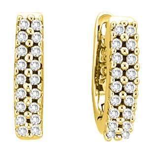    14K Yellow Gold 1/4 ct. Diamond Huggie Earrings Katarina Jewelry