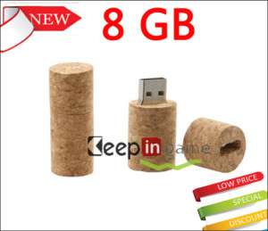Cool 8GB Wine Wood Cork USB Flash Memory Stick Drive  