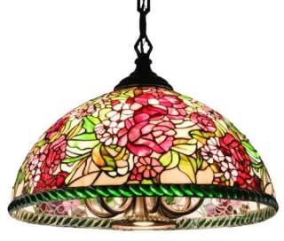 Rose Tiffany Style Stained Glass Light Pendant Lighting  