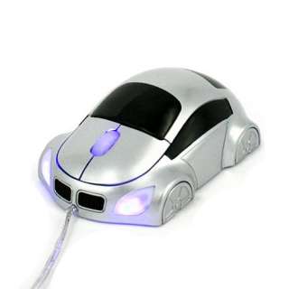 SILVER BMW Car Shape USB Optical Mouse Mice with LED Lights  