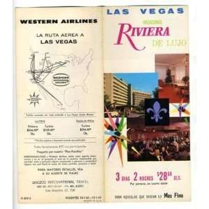  Riviera Hotel Brochure Las Vegas Nevada 1962 in Spanish 