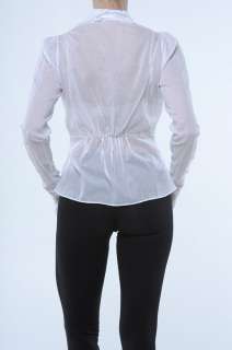 New Roberto Cavalli Lace flare cuff Blouse Shirt White  