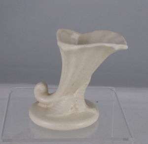 Niloak Pottery Miniature Horn of Plenty Vase, Ivory, 3  