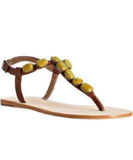 Cynthia Vincent mustard stone Jewel thong flat sandals   up 