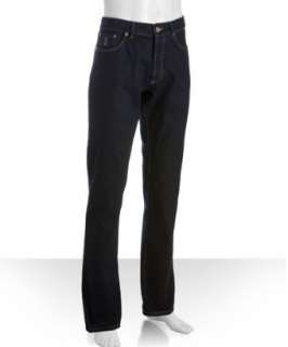 Brunello Cucinelli dark wash button fly straight leg jeans   