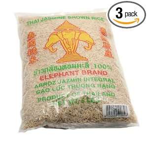 Three elephant brand brown jasmine rice Grocery & Gourmet Food
