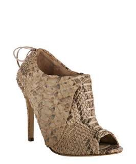 Camilla Skovgaard blush python saddle flap peep toe booties   