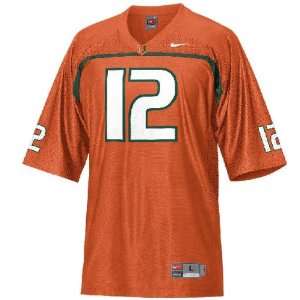  Miami Hurricanes Youth Orange #12 Football Jersey By Nike 