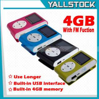 New 4GB Clip  Player With Small LCD display Screen Built in USB2.0 