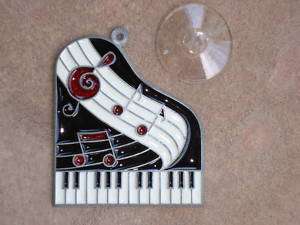 MUSIC Suncatcher Grand Piano 3.75 x 3 Black/Ivory NEW  