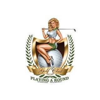     Pin up Girl Playing A Round Golf Club   Sticker / Decal by Yujean