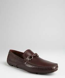 Salvatore Ferragamo hickory leather Grado moc toe loafers