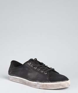 Frye black leather Miller lace up low top sneakers