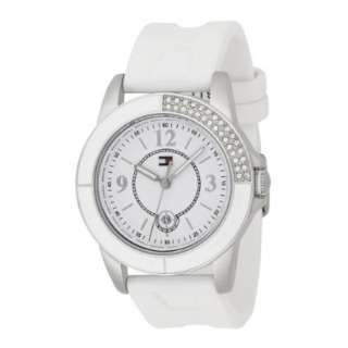 Tommy Hilfiger Womens 1780971 Sport White Silicon Strap White Dial 