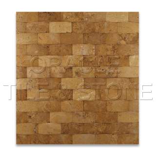 Gold Travertine Honed CNC Arched Brick Mosaic  