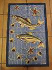 BEAUVILLE FRANCE PROVENCE DISHTOWEL BLUE NAUTICAL FISH STARFISH NEW