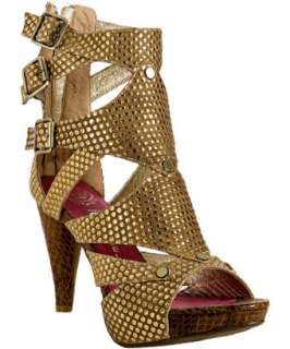 Jeffrey Campbell gold dot leather Sic platfrom gladiator sandals 